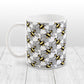 Gray Checkered Bee Mug (11oz) at Amy's Coffee Mugs