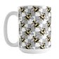 Gray Checkered Bee Mug (15oz) at Amy's Coffee Mugs