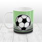 Gray Gradient Lined Green Soccer Ball Mug at Amy's Coffee Mugs