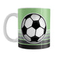 Gray Gradient Lined Green Soccer Ball Mug (11oz) at Amy's Coffee Mugs