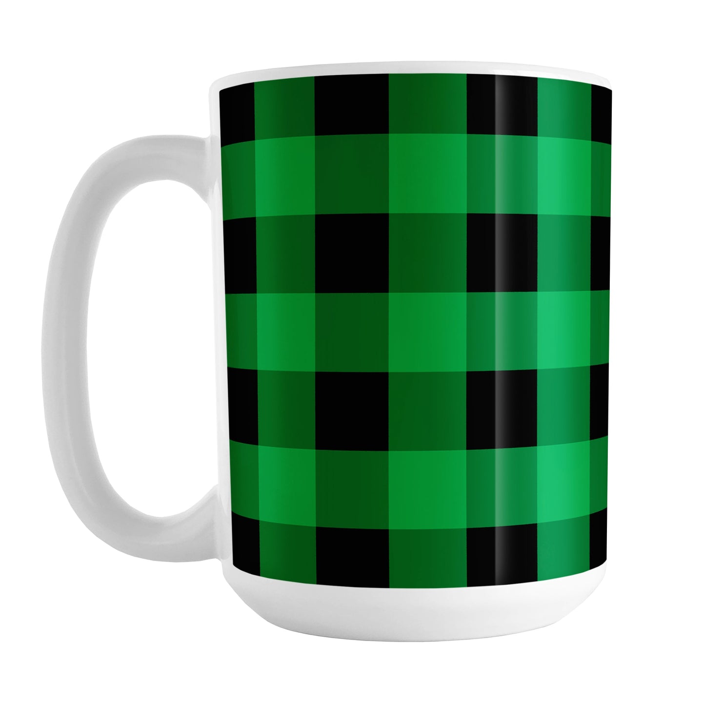 Green and Black Buffalo Plaid Mug (15oz) at Amy's Coffee Mugs