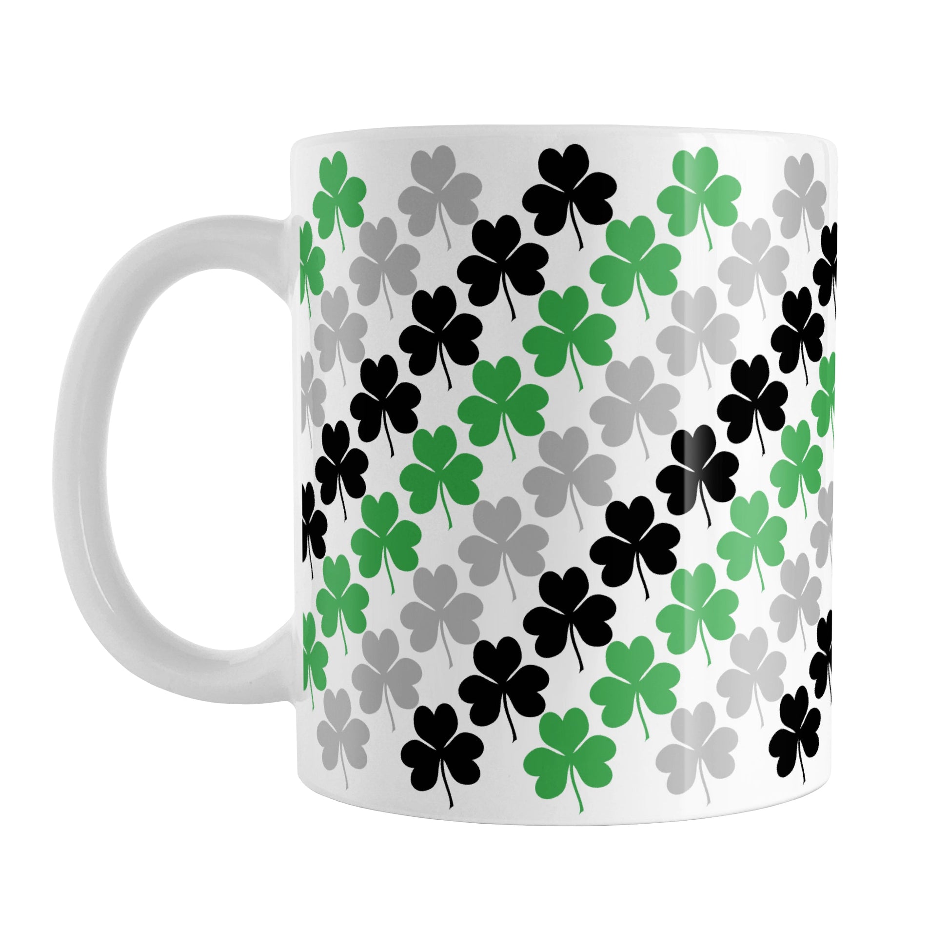 Green Black and Gray Clovers Mug (11oz) at Amy's Coffee Mugs