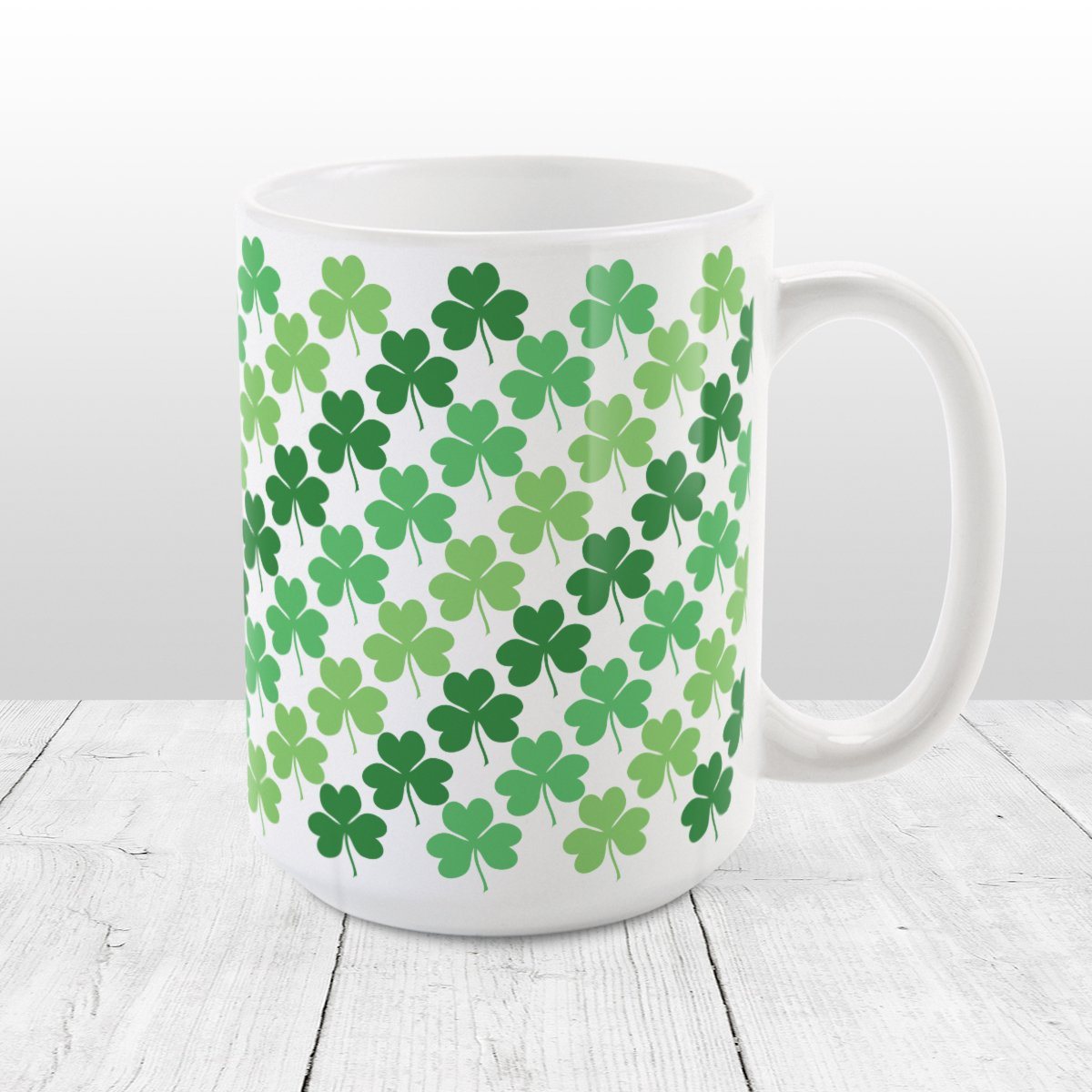 Green Clovers Mug at Amy's Coffee Mugs