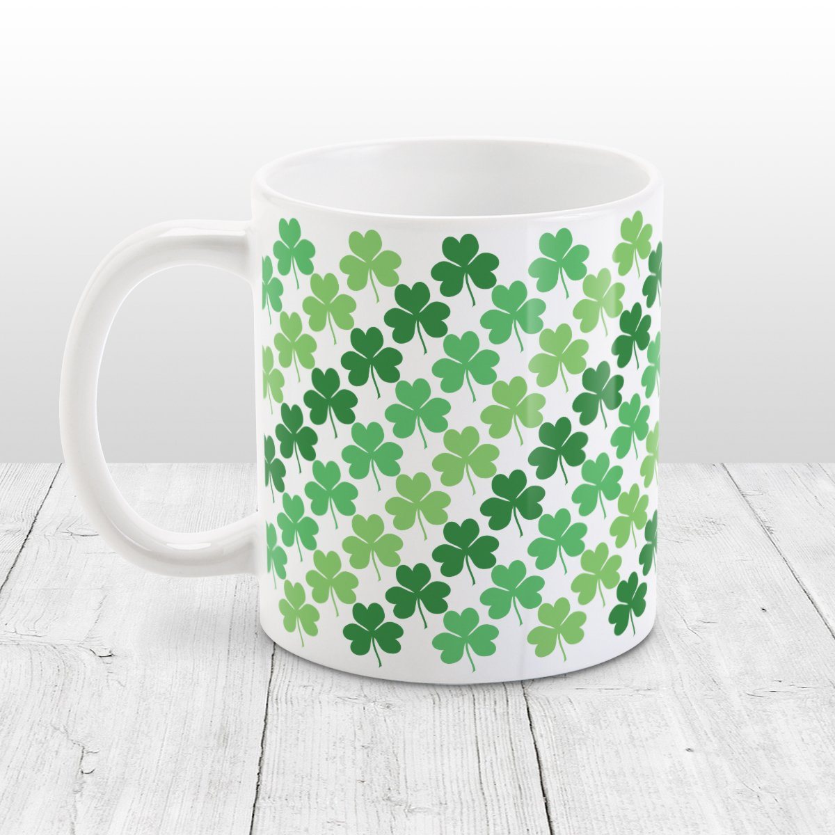 Green Clovers Mug at Amy's Coffee Mugs