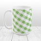 Green Gingham Mug at Amy's Coffee Mugs