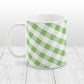Green Gingham Mug at Amy's Coffee Mugs