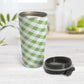 Green Gingham Travel Mug (15oz) at Amy's Coffee Mugs