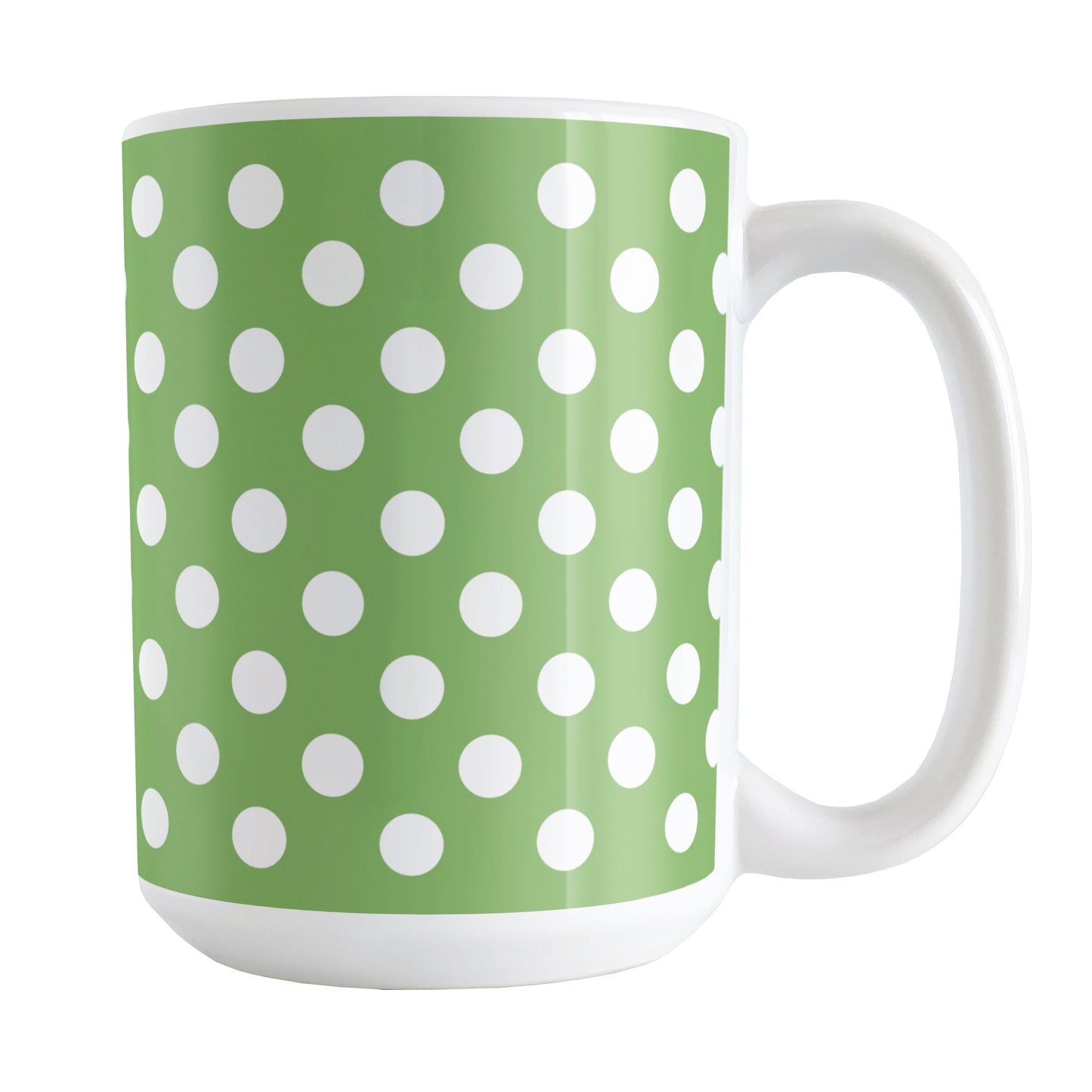 Green Polka Dot Mug (15oz) at Amy's Coffee Mugs