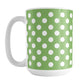 Green Polka Dot Mug (15oz) at Amy's Coffee Mugs