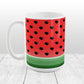 Hearts Pattern Watermelon Mug (15oz ceramic mug) at Amy's Coffee Mugs