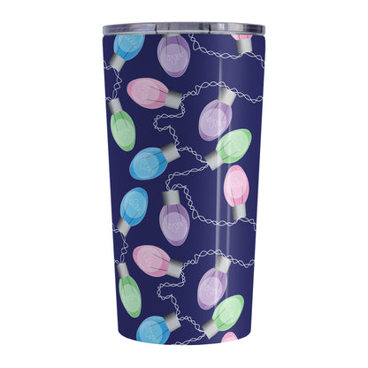 Holiday Lights Pattern Christmas Tumbler Cup (20oz, stainless steel insulated) at Amy's Coffee Mugs