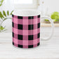 Light Pink and Black Buffalo Plaid Mug at Amy's Coffee Mugs