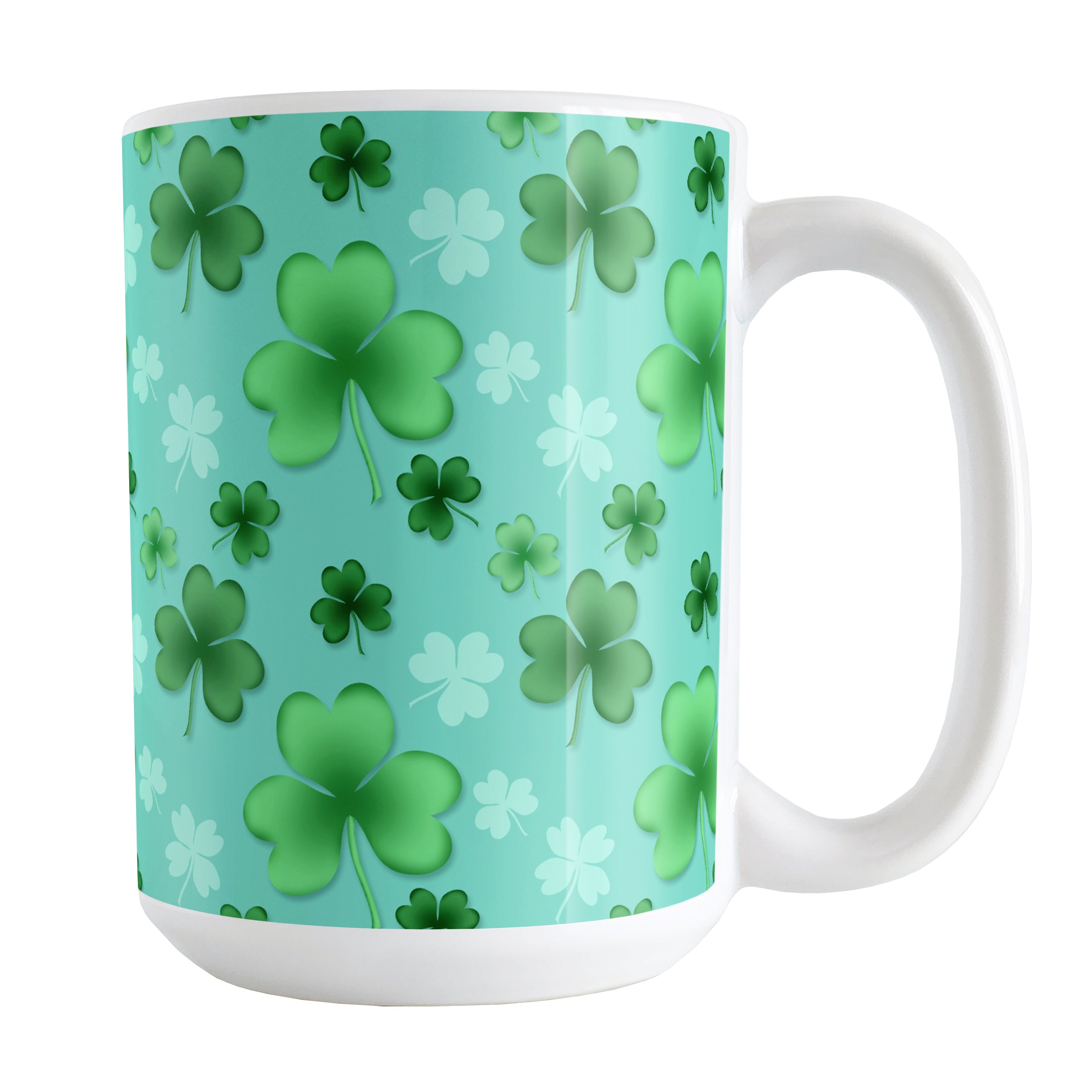 Lucky Clover Pattern Teal and Green Mug – Amy's Coffee Mugs