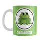 Personalized Adorable Green Frog Mug (11oz) at Amy's Coffee Mugs