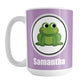 Personalized Adorable Purple Frog Mug (15oz) at Amy's Coffee Mugs