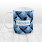 Personalized Blue Fishing Plaid Pattern Mug (11oz) at Amy's Coffee Mugs