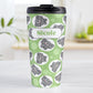 Personalized Cute Green Elephant Pattern Travel Mug (15oz, stainless steel insulated) at Amy's Coffee Mugs