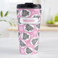 Personalized Cute Pink Elephant Pattern Travel Mug (15oz, stainless steel insulated) at Amy's Coffee Mugs