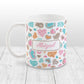 Personalized Cutesy Hearts Pattern Mug (11oz) at Amy's Coffee Mugs