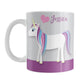 Personalized Happy Pink Heart Purple Unicorn Mug (11oz) at Amy's Coffee Mugs