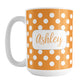 Personalized Orange Polka Dot Mug (15oz) at Amy's Coffee Mugs