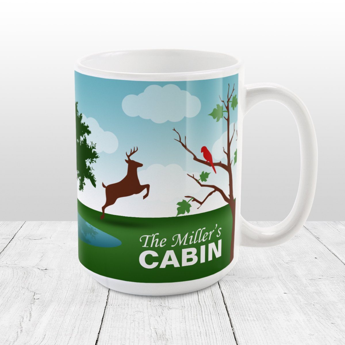 Personalized Out in the Country Cabin Mug (15oz) at Amy's Coffee Mugs