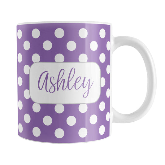 Personalized Purple Polka Dot Mug (11oz) at Amy's Coffee Mugs