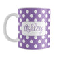 Personalized Purple Polka Dot Mug (11oz) at Amy's Coffee Mugs