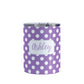 Personalized Purple Polka Dot Tumbler Cup (10oz, stainless steel insulated) at Amy's Coffee Mugs