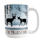 Personalized Rustic Blue Winter Deer Mug (15oz) at Amy's Coffee Mugs