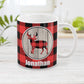 Personalized Rustic Red Buffalo Plaid Deer Mug at Amy's Coffee Mugs