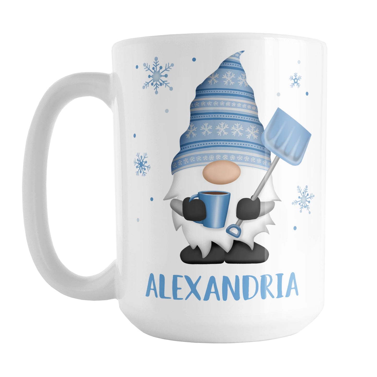 Personalized Winter Snowflake Gnome Mug at Amy's Coffee Mugs