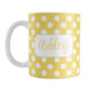 Personalized Yellow Polka Dot Mug (11oz) at Amy's Coffee Mugs