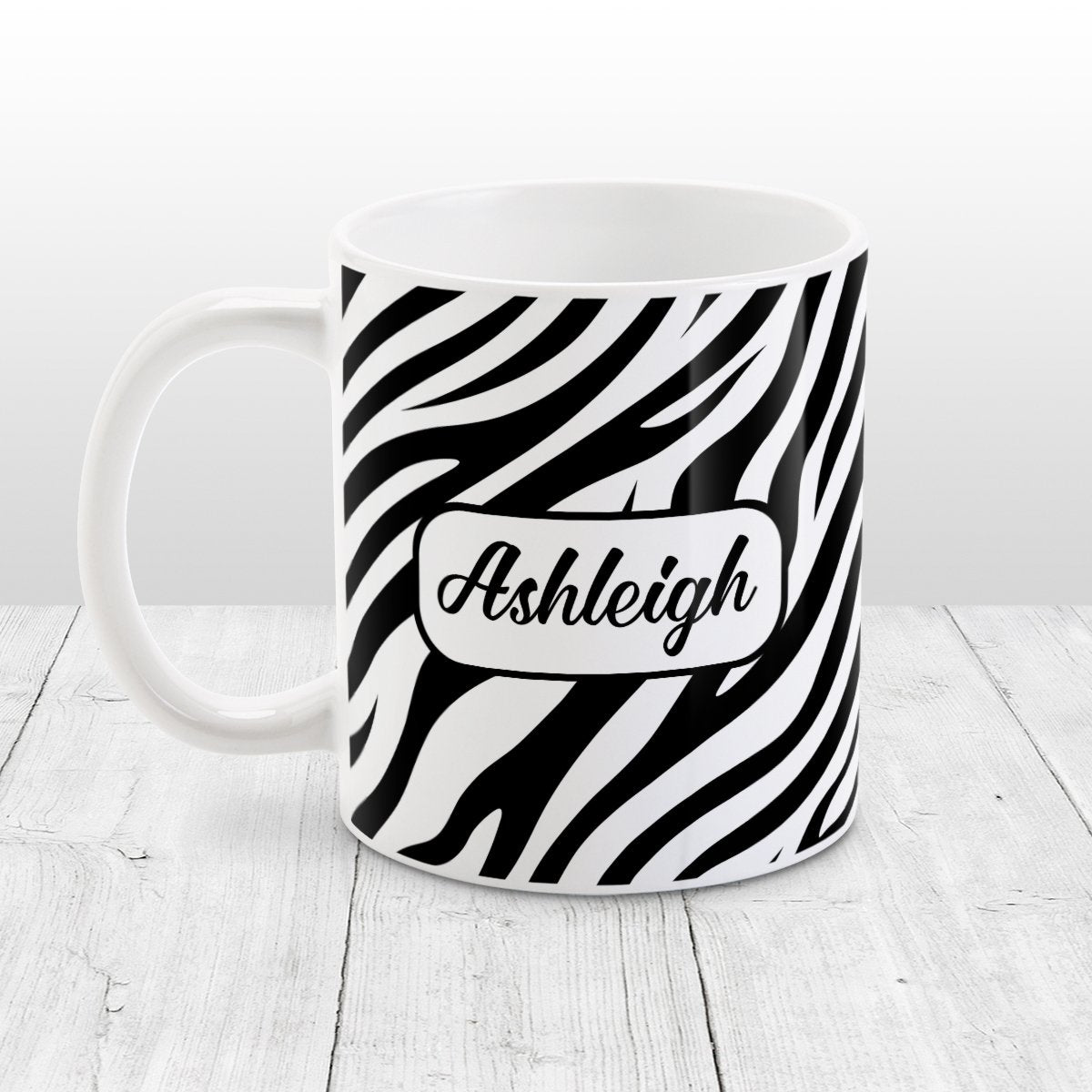 Personalized Zebra Print Pattern Mug at Amy's Coffee Mugs