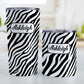 Personalized Zebra Print Pattern Tumbler Cup (20oz and 10oz, stainless steel insulated) at Amy's Coffee Mugs