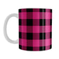 Pink and Black Buffalo Plaid Mug (11oz) at Amy's Coffee Mugs