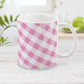 Pink Gingham Pattern Mug at Amy's Coffee Mugs