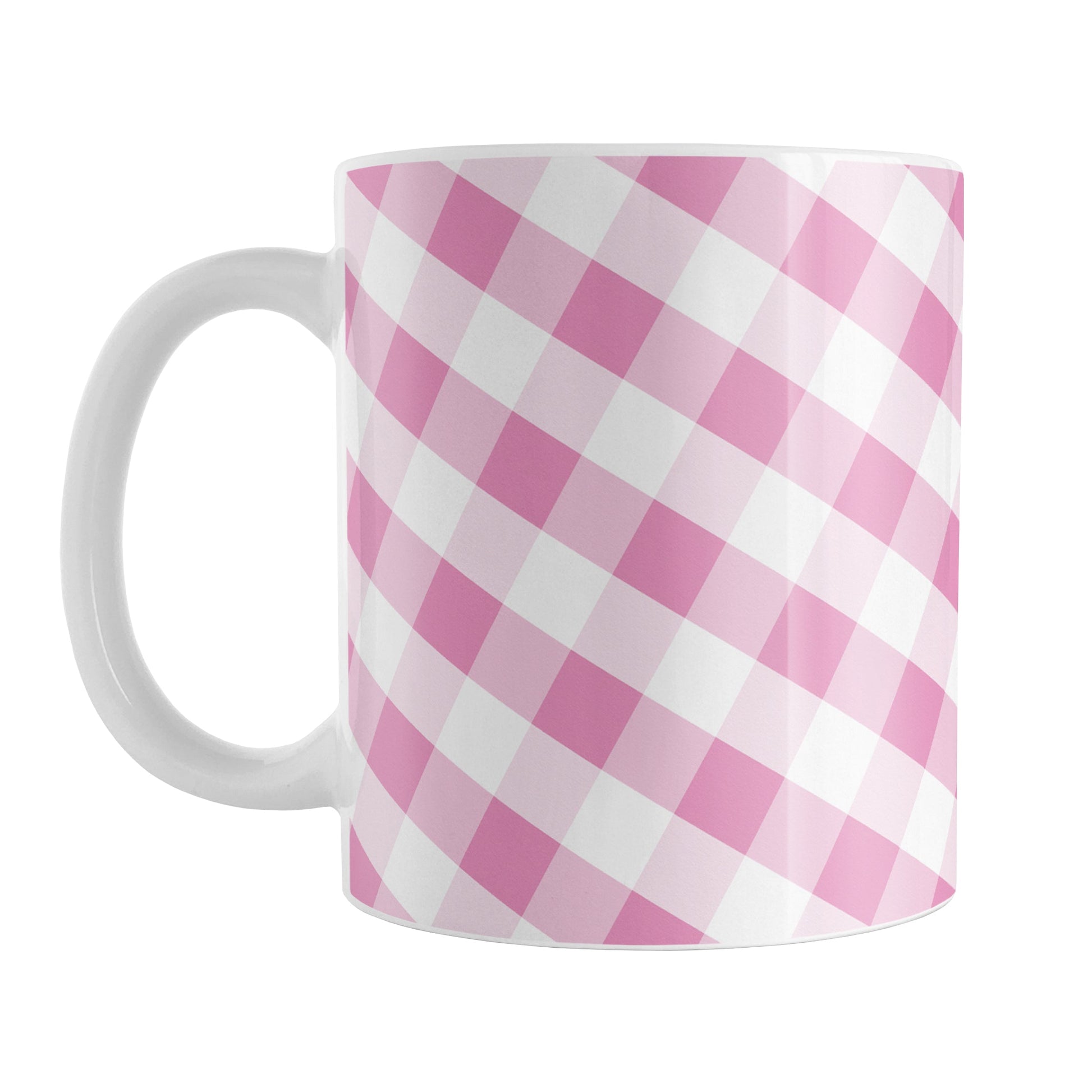 Pink Gingham Mug (11oz) at Amy's Coffee Mugs