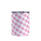 Pink Gingham Tumbler Cup (10oz, stainless steel insulated) at Amy's Coffee Mugs