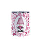 Pink Gnome Hearts Tumbler Cup (10oz) at Amy's Coffee Mugs. A stainless steel tumbler cup designed with an adorable pink gnome holding a heart in a white oval over a pattern of cute hearts in different shades of pink that wrap around the cup.