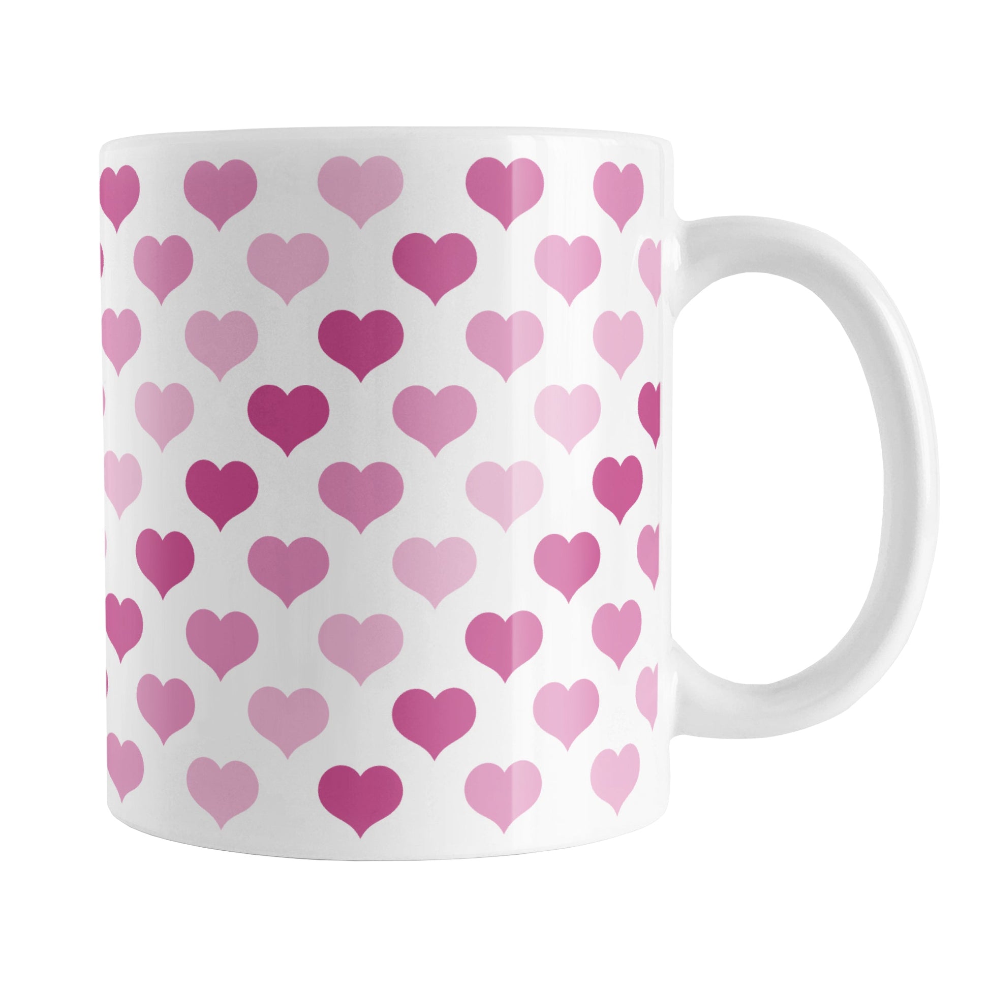 Pink Hearts Pattern Mug (11oz) at Amy's Coffee Mugs