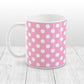 Pink Polka Dot Pattern Mug at Amy's Coffee Mugs
