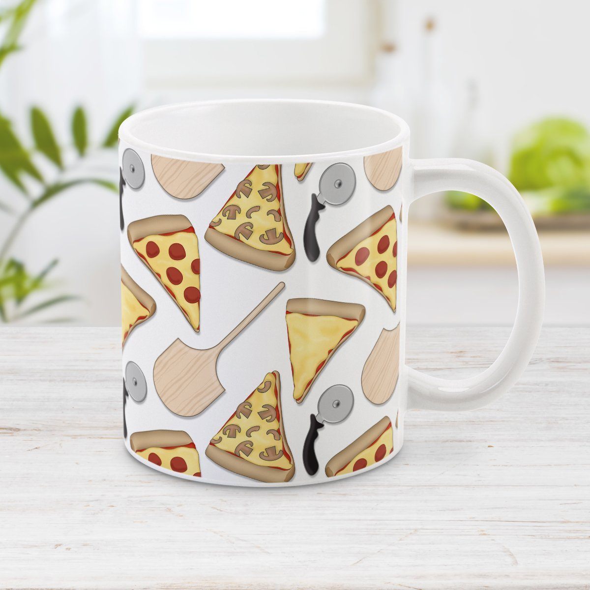 Pizzeria Pizza Pattern Mug at Amy's Coffee Mugs