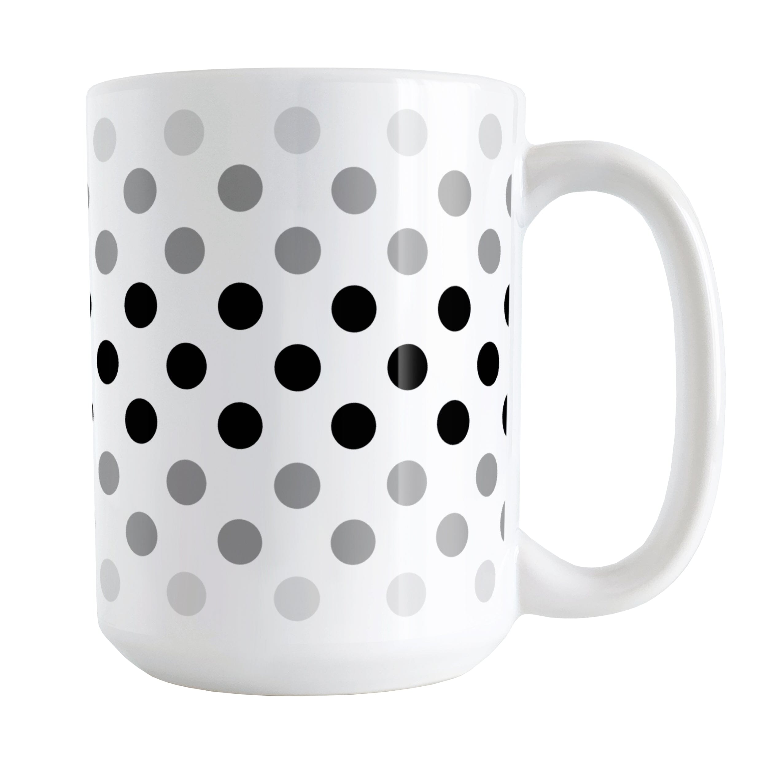Polka Dots in Black Gray Mug | Modern Coffee Mug, Stylish