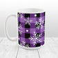 Purple and Black Buffalo Plaid Snowflake Mug (15oz) at Amy's Coffee Mugs