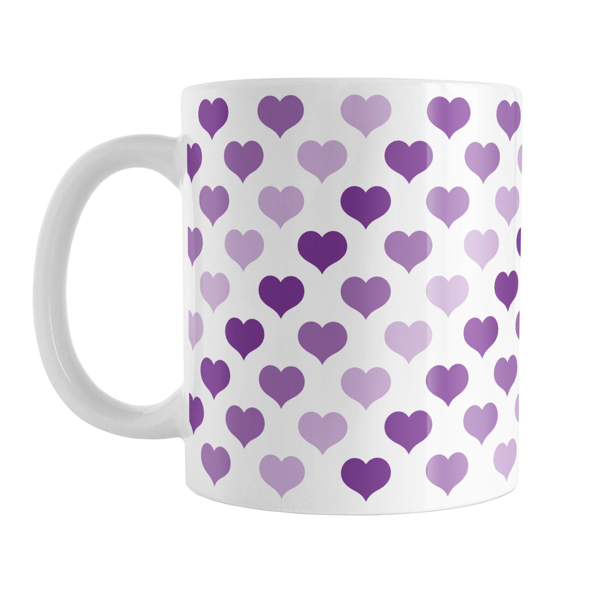 Purple Hearts Pattern Mug (11oz) at Amy's Coffee Mugs