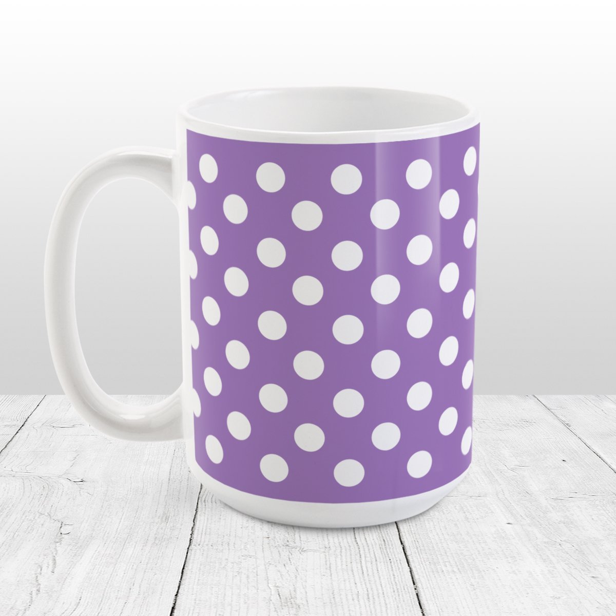 Purple Polka Dot Pattern Mug at Amy's Coffee Mugs