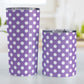 Purple Polka Dot Tumbler Cup (20oz and 10oz, stainless steel insulated) at Amy's Coffee Mugs