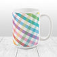 Rainbow Gingham Mug at Amy's Coffee Mugs