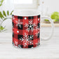 Red and Black Buffalo Plaid Snowflake Mug (11oz) at Amy's Coffee Mugs